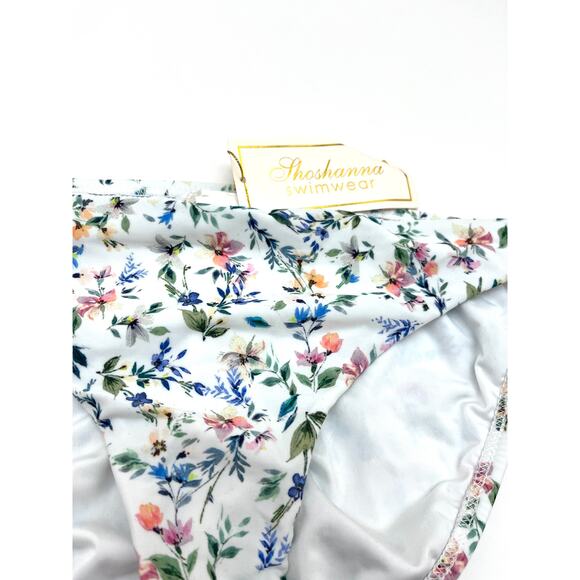 Shoshanna Moderate Coverage White Floral Swim Bikini Bottom XL NEW - Picture 4 of 4
